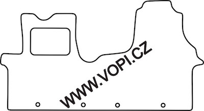 Koberec do kabíny Renault Trafic obytné auto s fixáciou 2014 -> Perfectfit bez cípu medzi sedadlami (3892)